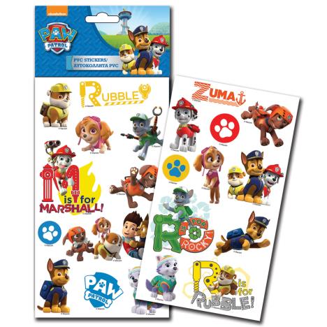 Paw Patrol PVC Stickers Sheet £0.59